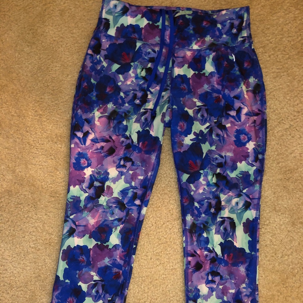 Purple and teal leggings